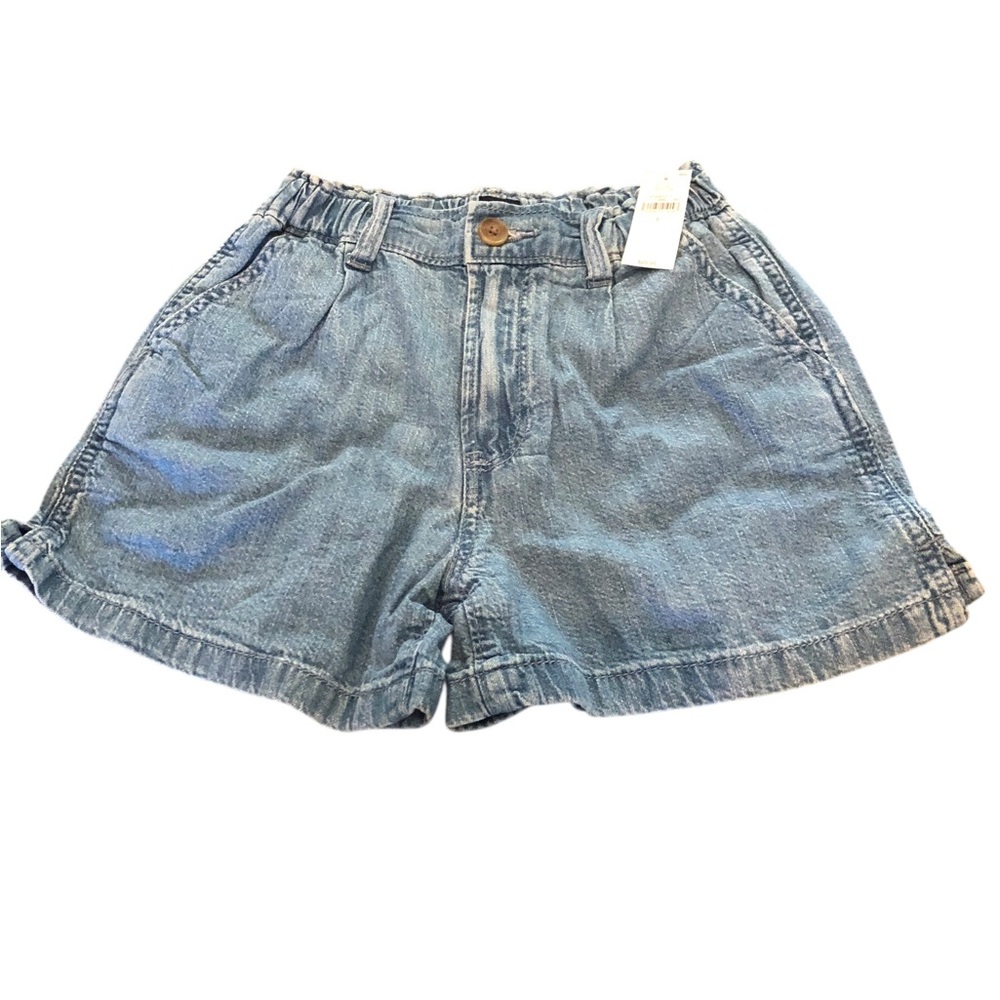NWT GAP Sz 8 Blue Rinse Pin Tuck Retro Denim Jean Shorts